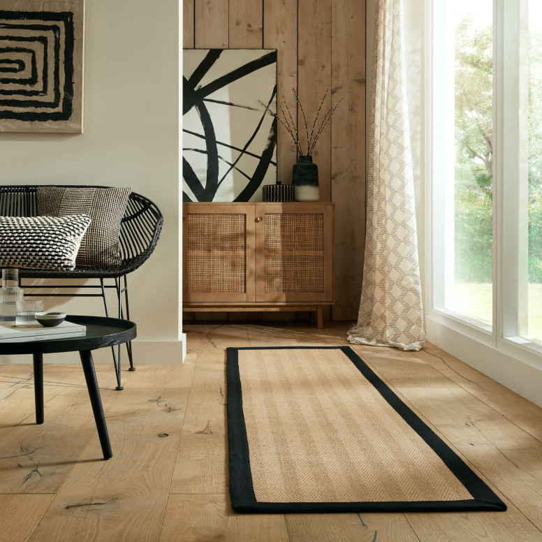 Covor traversă Kira Jute Negru 60X230 cm, Flair Rugs