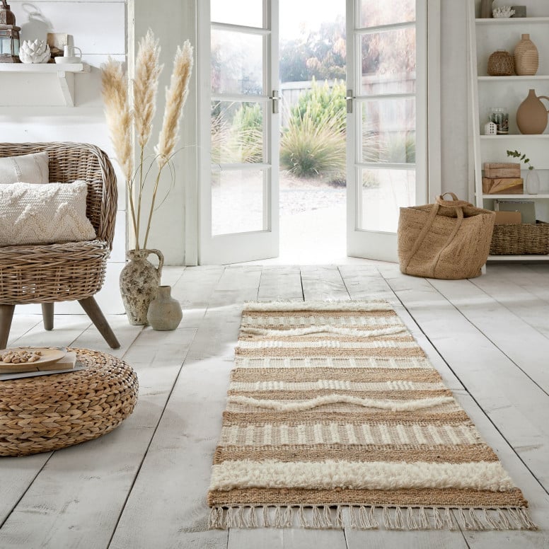 Covor traversă Medina Jute Natural/Ivory 60X230 cm, Flair Rugs