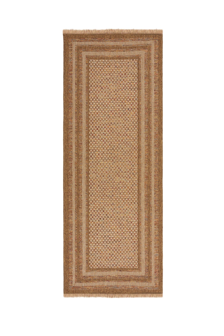 Covor traversa Sylvie Layla Border Natural 80X230 cm, Flair Rugs - 1 | YEO