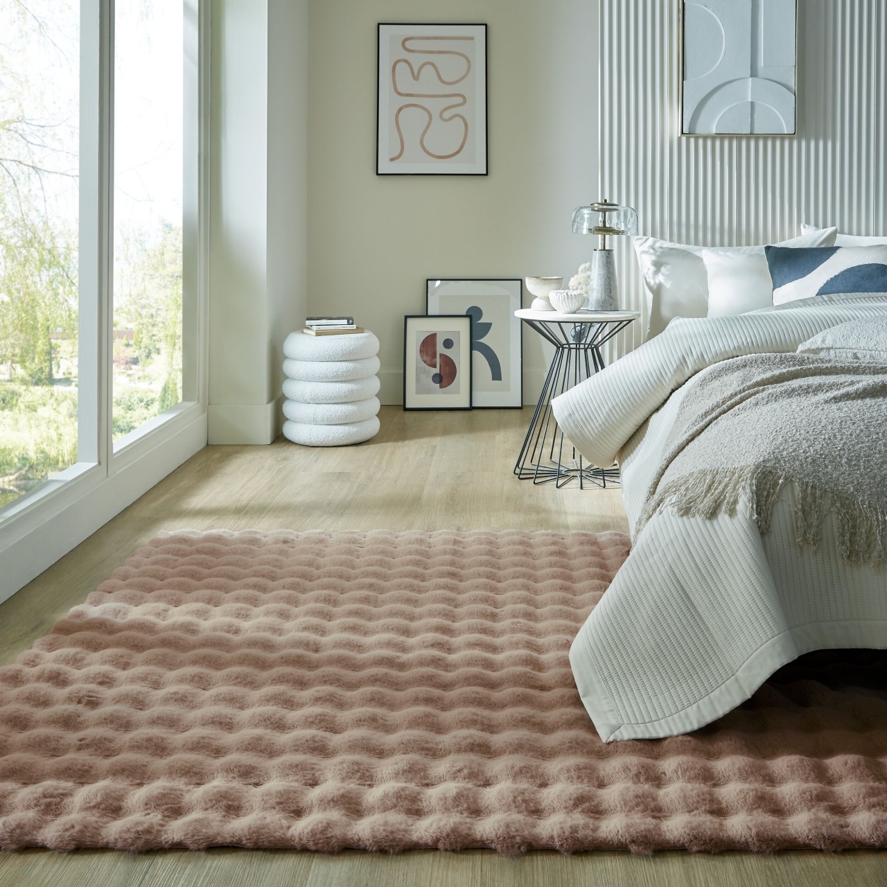 Covor Waffle Faux Fur Taupe 80X150 cm, Flair Rugs