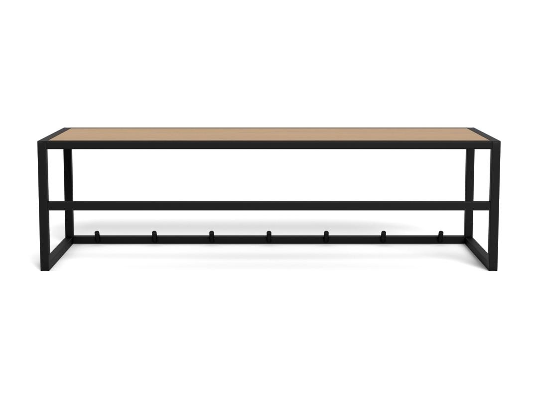Cuier Seaford V2, Negru, 22x77x28 cm - Imagine 3