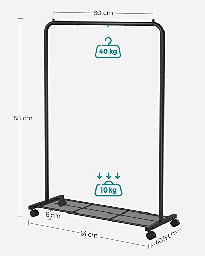 Cuier stender, Songmics, Negru, 90.5x40.5x158 cm - 4 | YEO