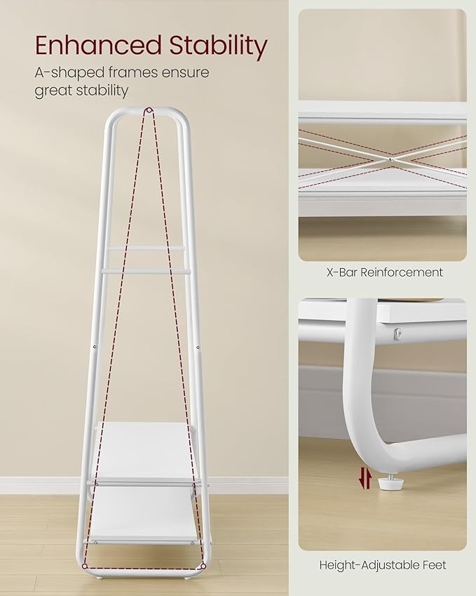 Cuier Vasagle Alb 100x45x160 cm - 3 | YEO