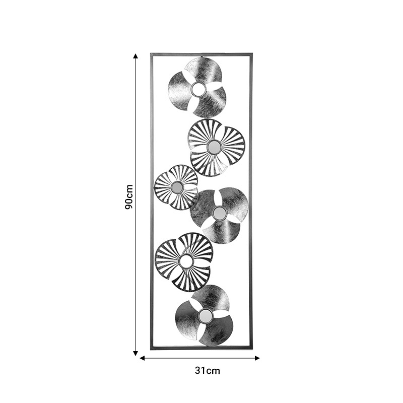 Decoratiune de perete Blomma metal auriu antic 31x3.5x90 cm