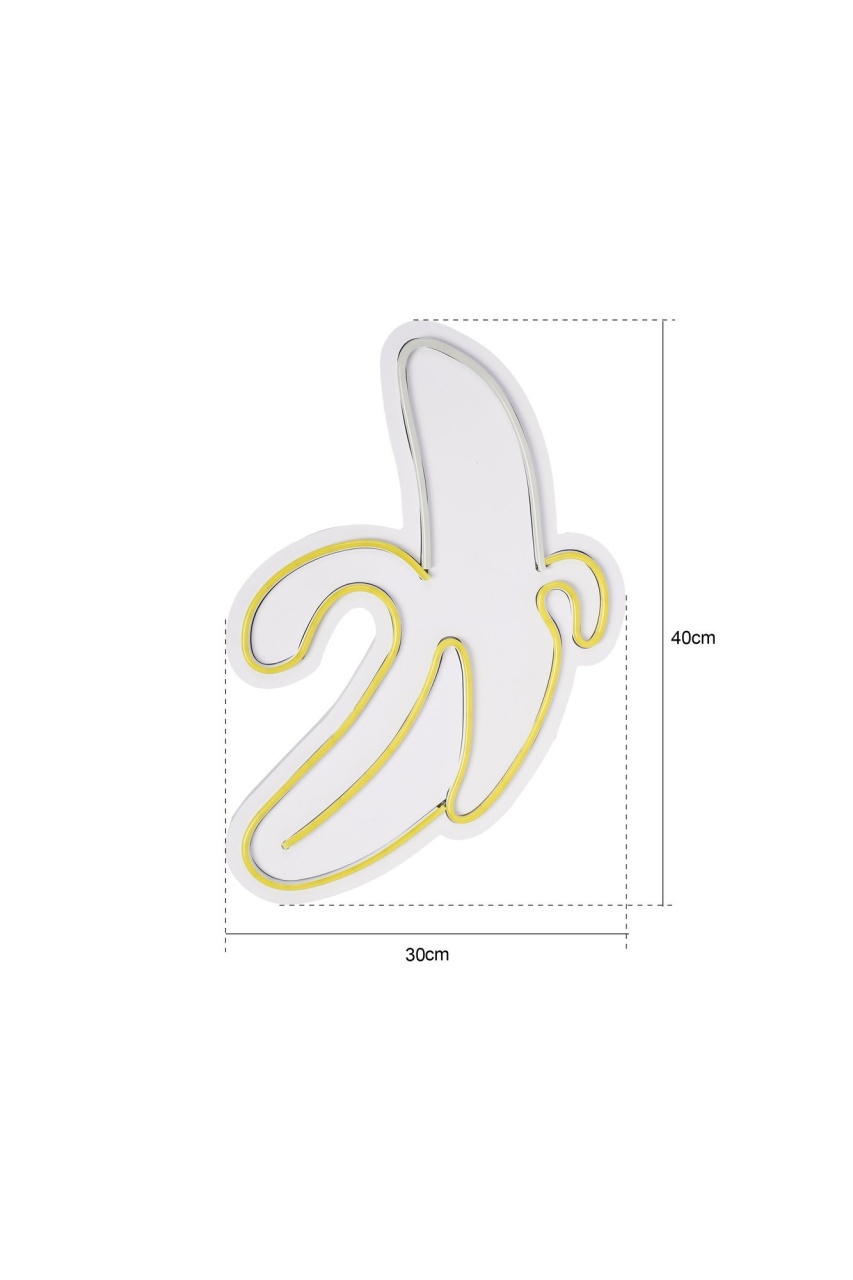 Decoratiune luminoasa LED de perete Banana Galben 30x40x3 cm