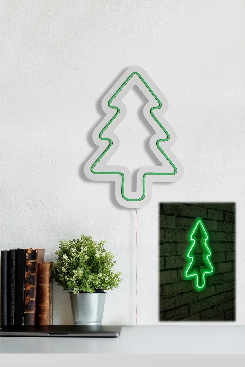 Decoratiune luminoasa LED de perete Christmas Pine Verde 21x30x2 cm - 3 | YEO