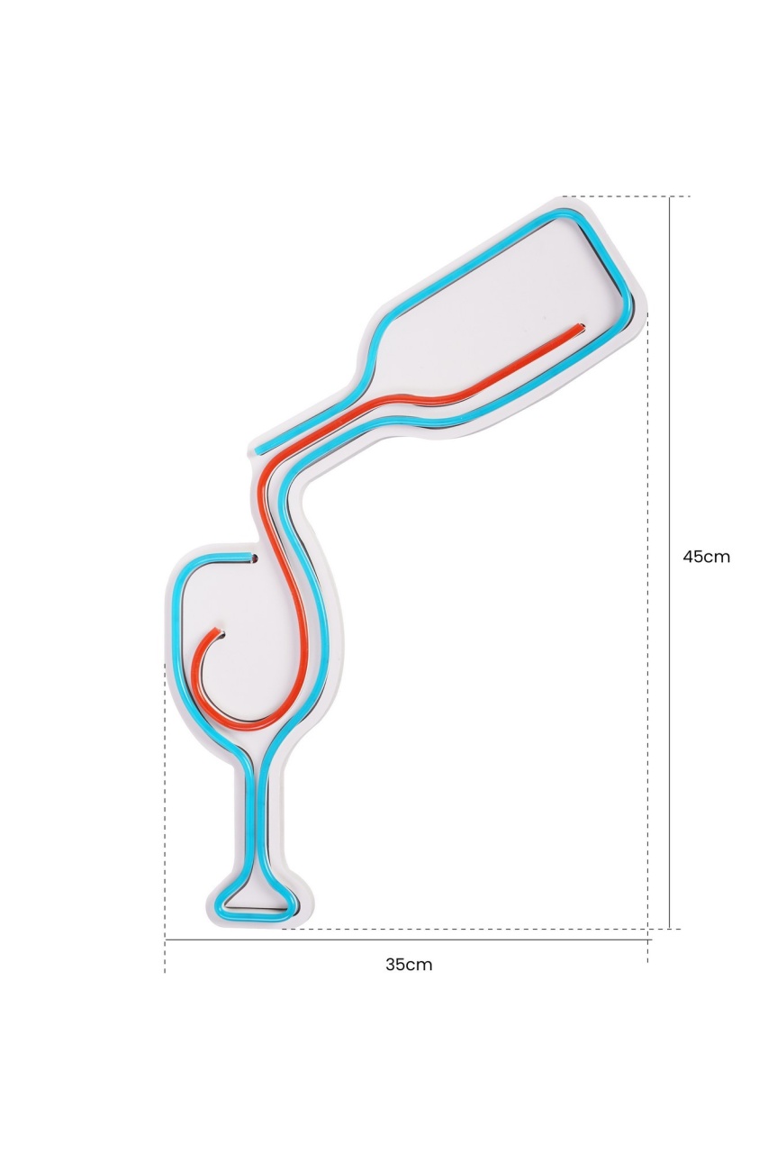 Decoratiune luminoasa LED de perete Wine Alb 35x45x3 cm