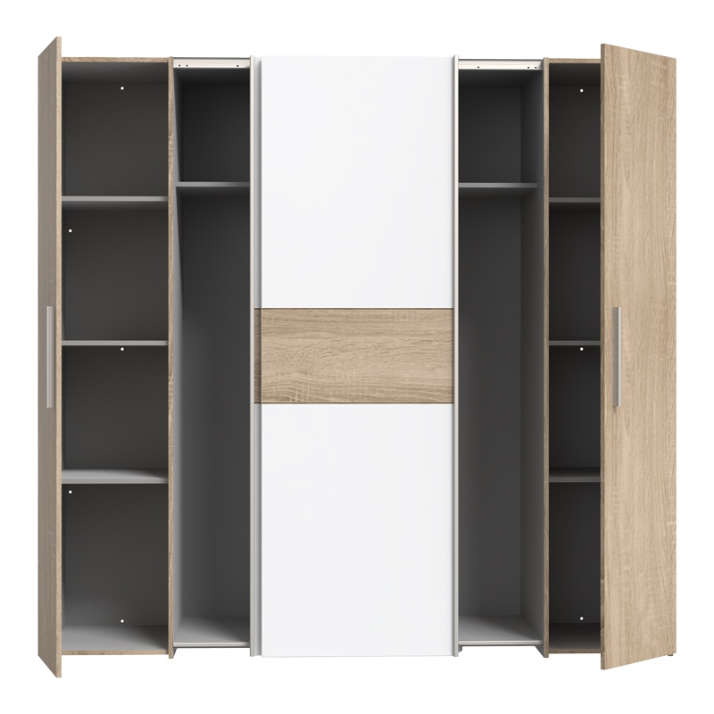 Dulap Closet 4 usi sonoma stejar alb melamina 200x61.5x190.5 cm - 3 | YEO