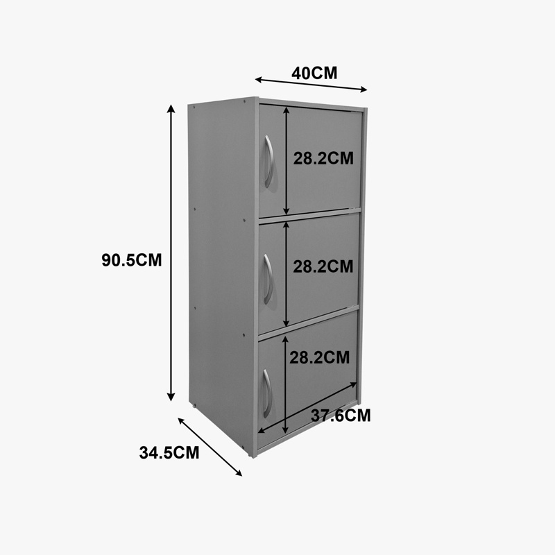 Dulap cu 3 usi, Soline, Stejar, 34.5x40x90.5 cm
