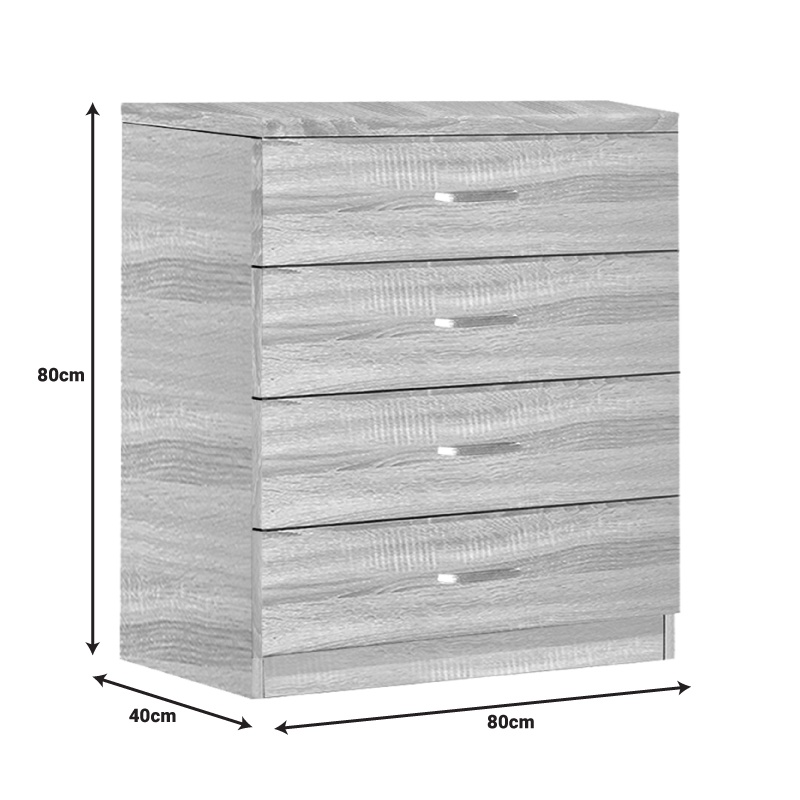 Dulap cu sertare Killian Pako World Sonoma 80x40x80 cm - 1 | YEO