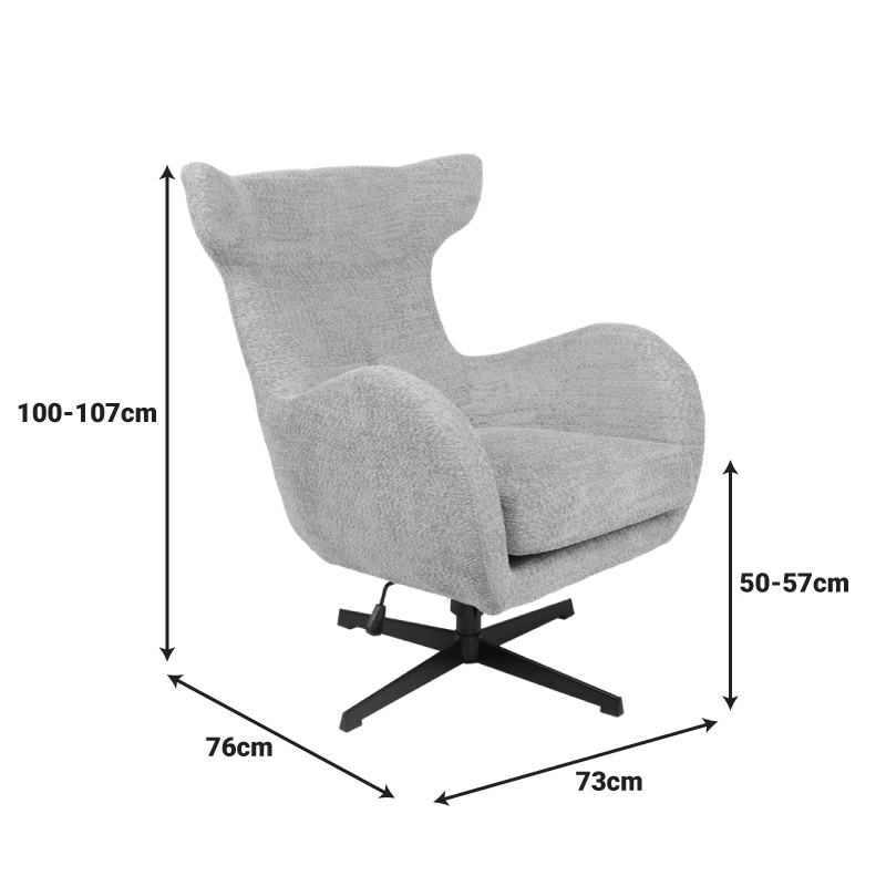 Fotoliu Zefrina Negru 82x77x99 cm