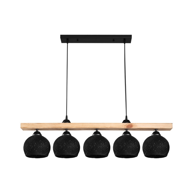 Lampa Salote, Pako World, E27, 5 becuri, Maro-Negru, 100x18x24 cm