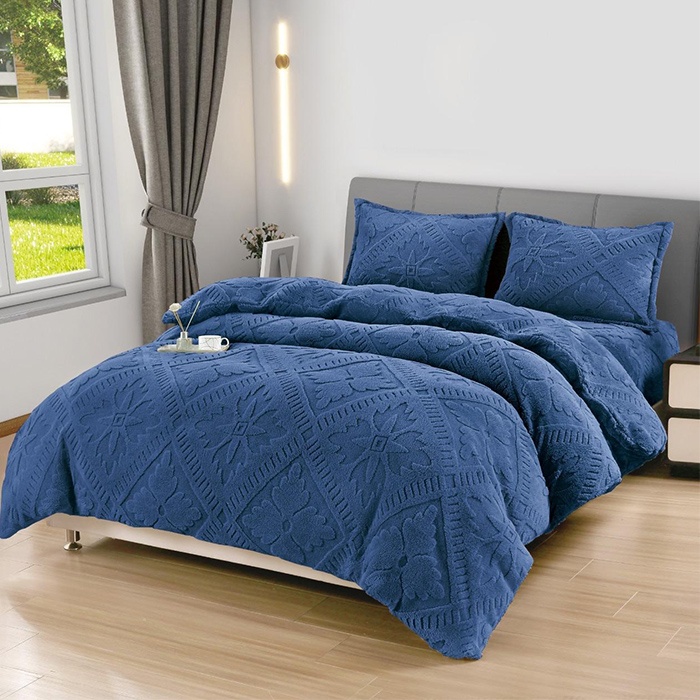 Lenjerie cocolino cu elastic 180x200 Sigma V11 Albastru (Cocolino)