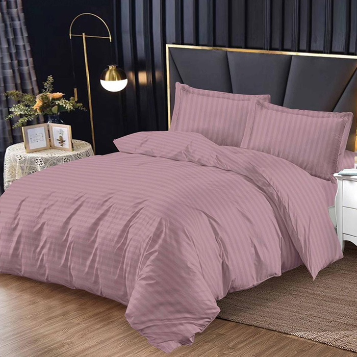 Lenjerie Damasc cu elastic 180x200 Bright V9 Dry Rose (Finet)