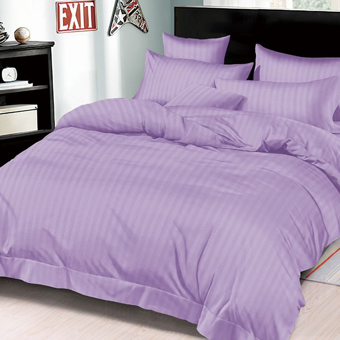 Lenjerie Damasc cu elastic 180x200 Premium Lila (Finet)
