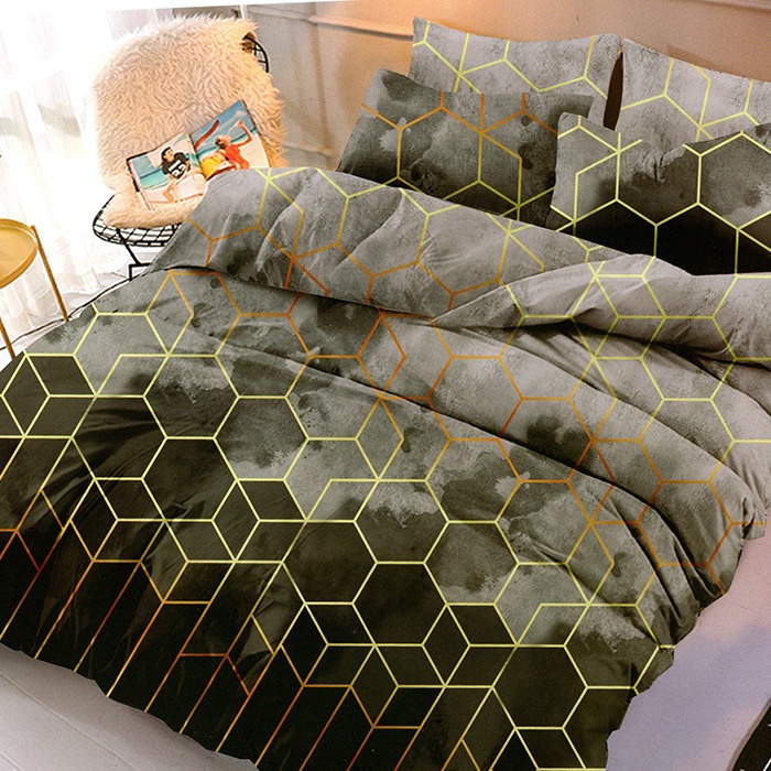 Lenjerie Geometric Grey 6 Piese (Finet)