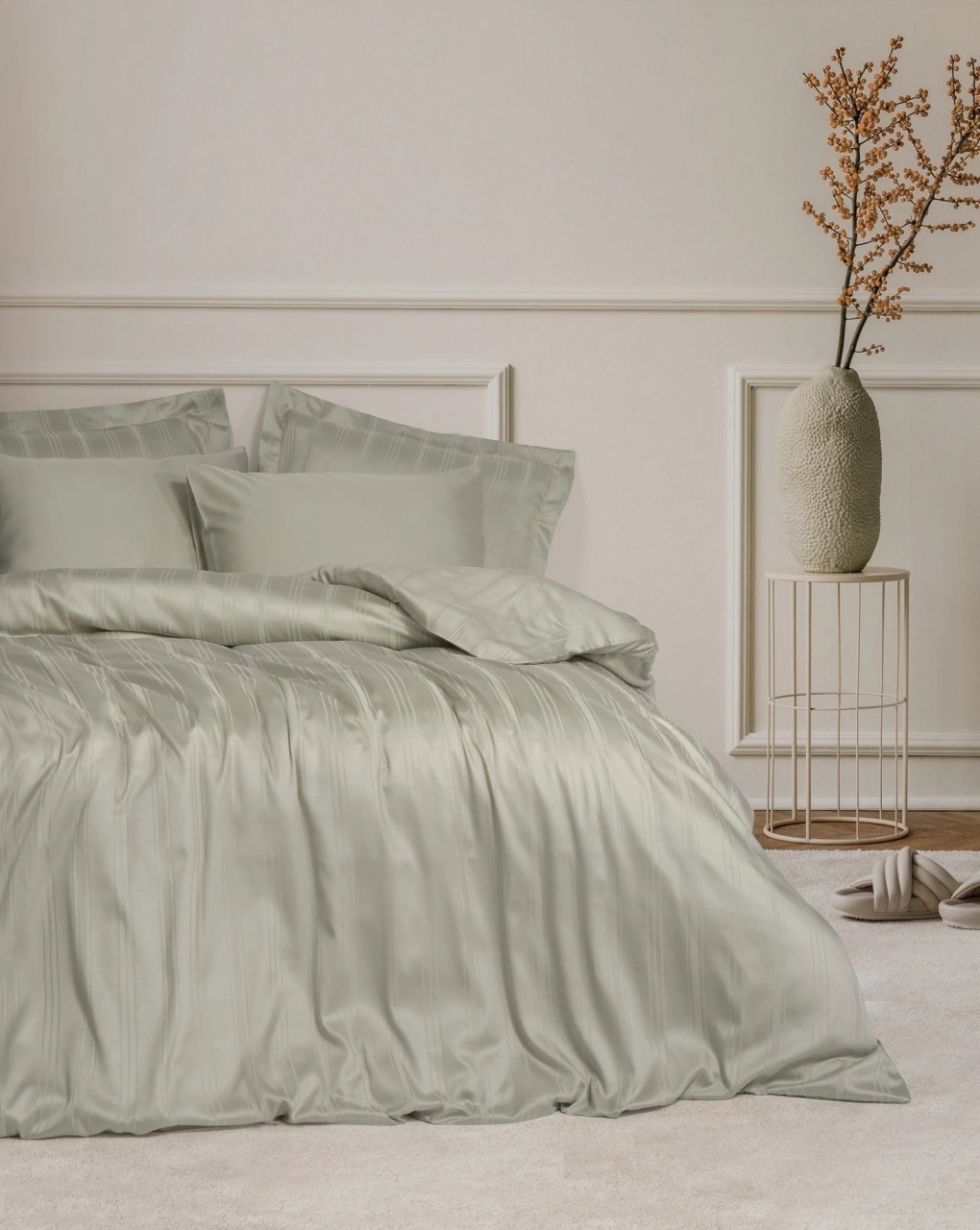 Lenjerie Stripe Bej (Satin Deluxe)