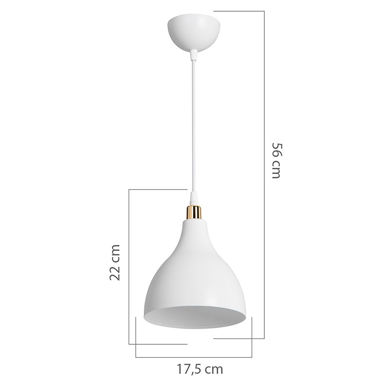 Lustra cu o singura lumina Lofty Pako World Alb 18x18x22 cm