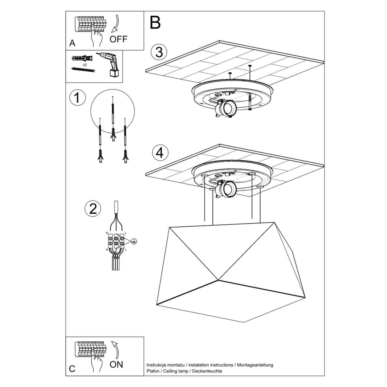 Lustra Hexa Argint 25x25x15 cm