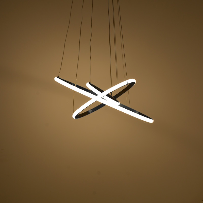 Lustra LED Pelia Negru 60x60x40 cm