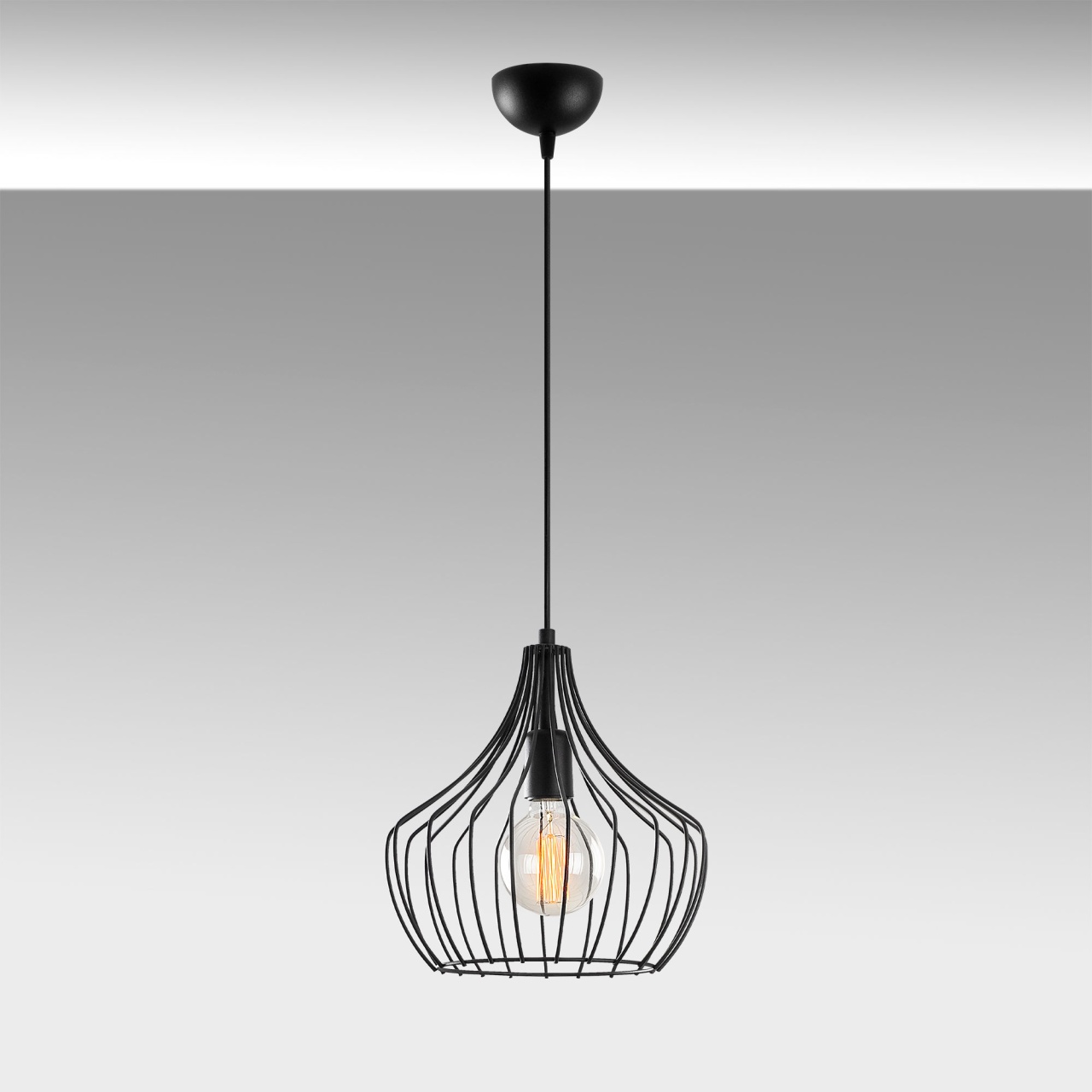 Lustra Mezopotamya Negru 27x27x126 cm - 3 | YEO