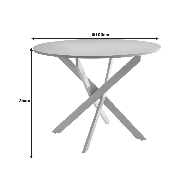 Masa Dammero crem metal 100x100x75 cm