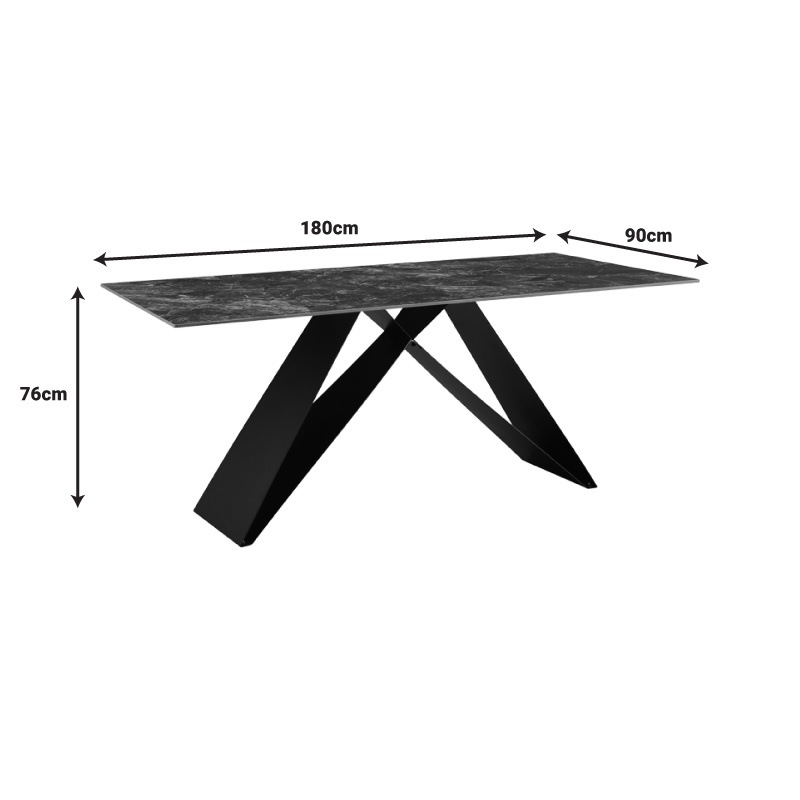 Masa de bucatarie Meja, Pako World, Negru, 180x90x76 cm