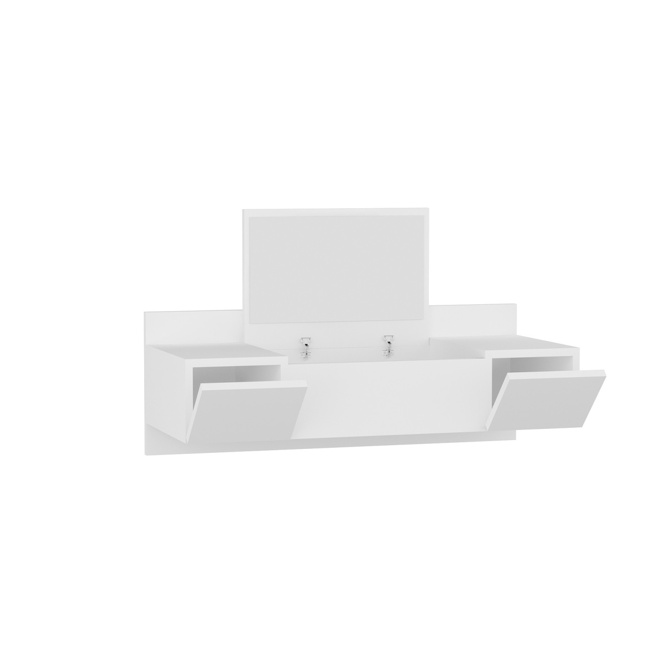 Masa de toaleta si machiaj suspendata Zakkum Alb 100x33x39.1 cm - 3 | YEO