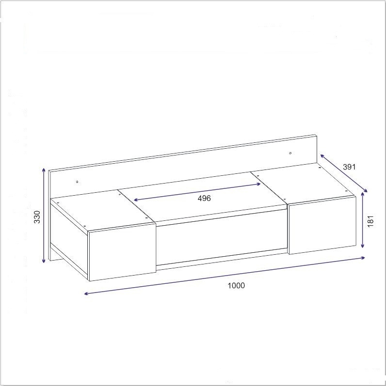 Masa de toaleta si machiaj suspendata Zakkum Antracit 100x33x39.1 cm