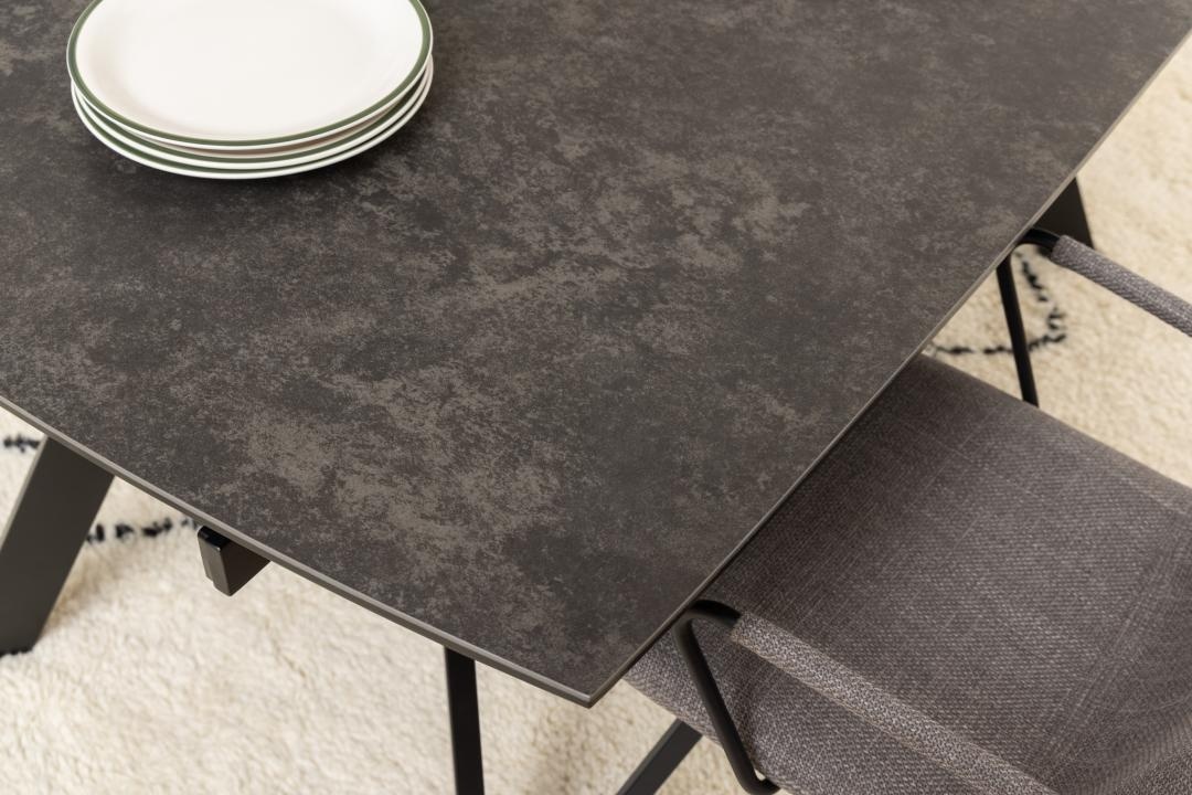 Masa dining Blackburn, Negru, 75x240x97 cm