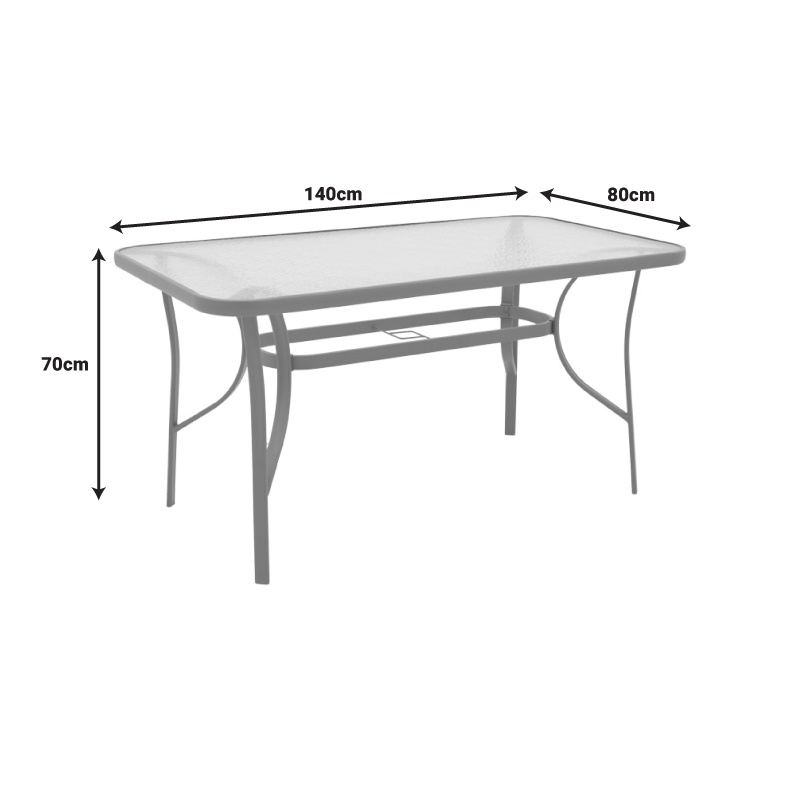Masa dining Ensure-Calan, Pako World, Metal, Sampanie, 140x80x70 cm