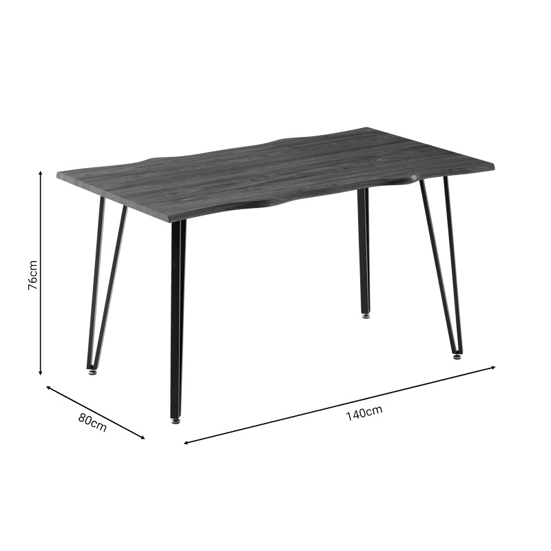 Masa dining Izzac, Pako World, MDF, Nuc, 140x80x76 cm
