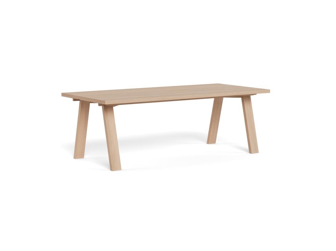 Masa dining Lamberth, Alb, 75x220x100 cm - Imagine 2