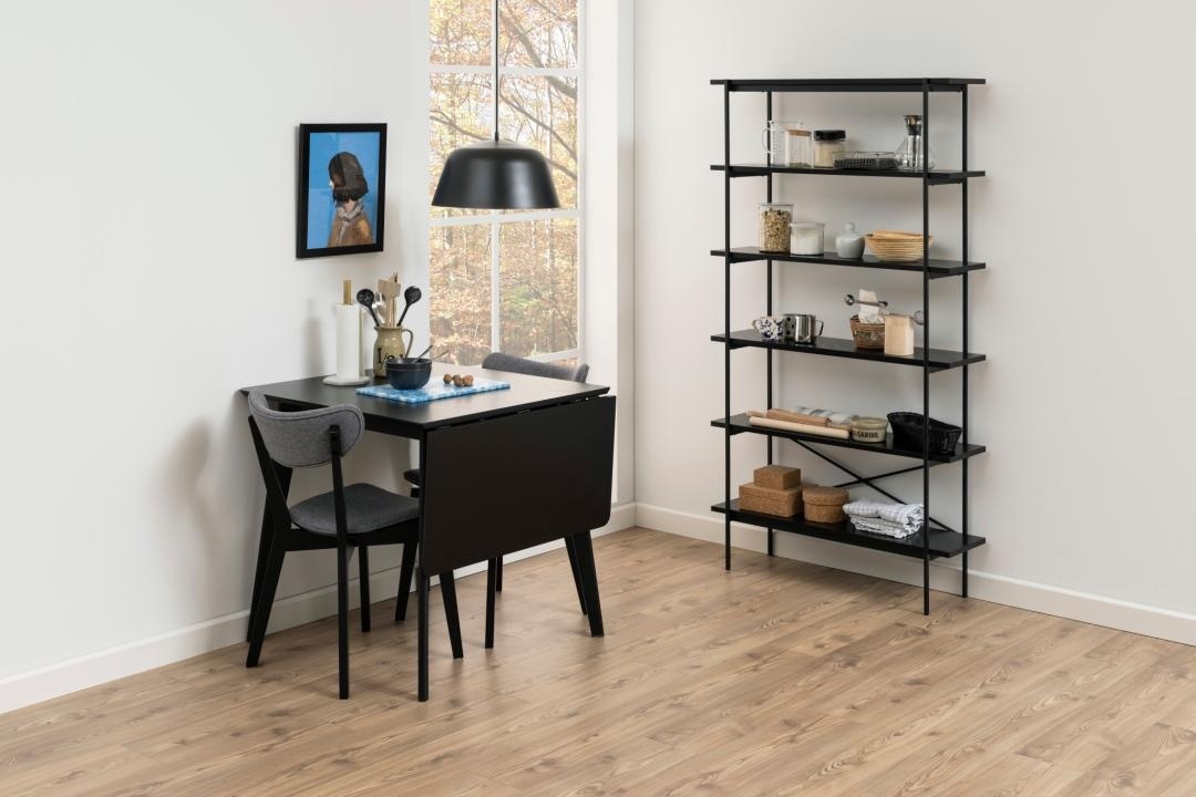 Masa dining Roxby, Negru, 76x120x80 cm - Imagine 2