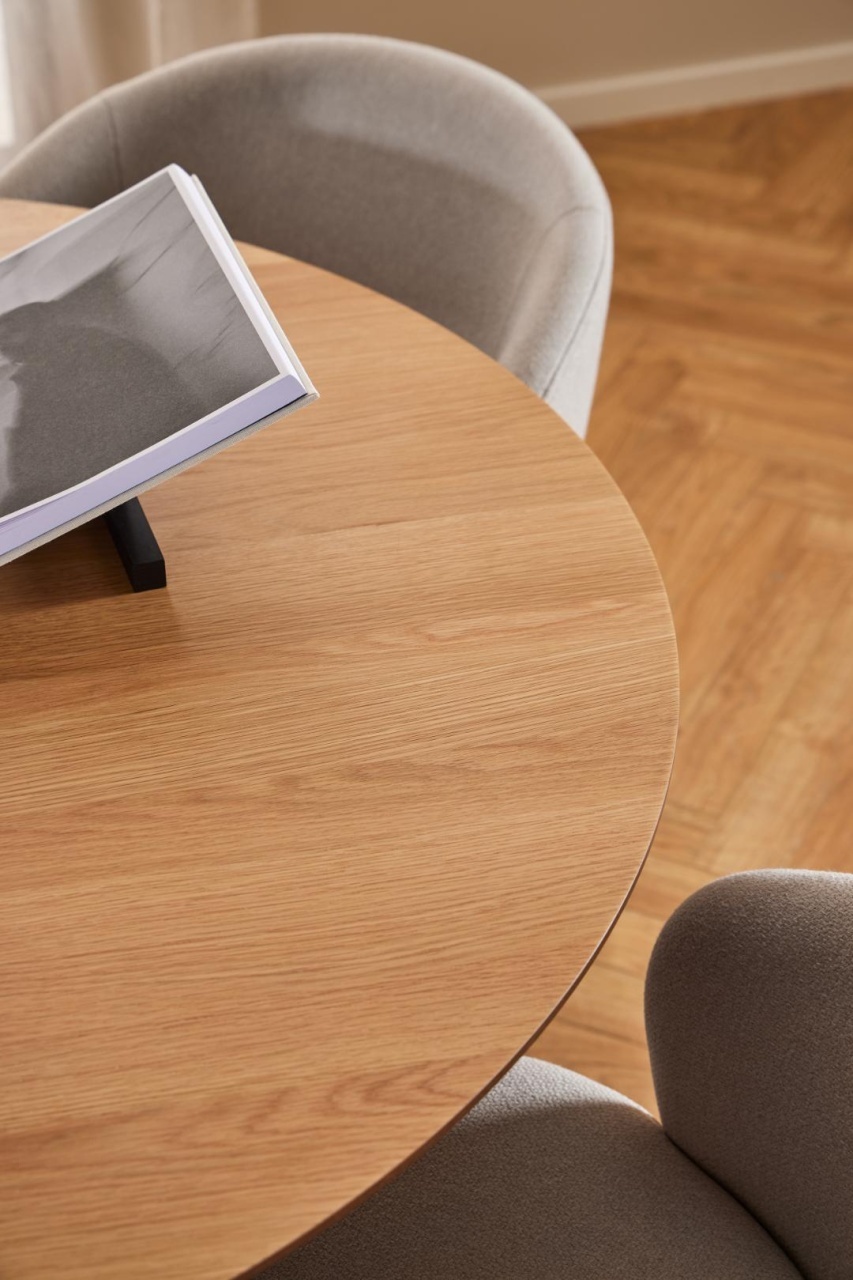 Masa dining Soli, Natural, 75x120x120 cm