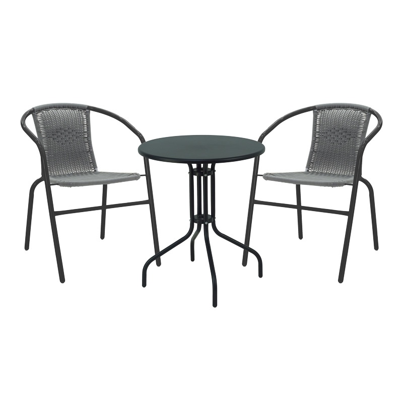 Masa dining Vergo-Obbi, Pako World, Metal, Negru, 60x60x70 cm