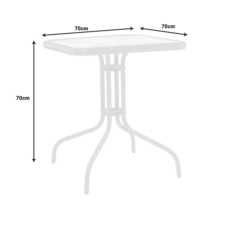 Masa dining Watson-Calan, Pako World, Metal, Alb, 70x70x70 cm