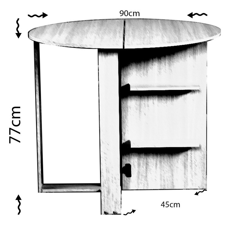 Masa Pliabila Middle - Oak - 5 | YEO