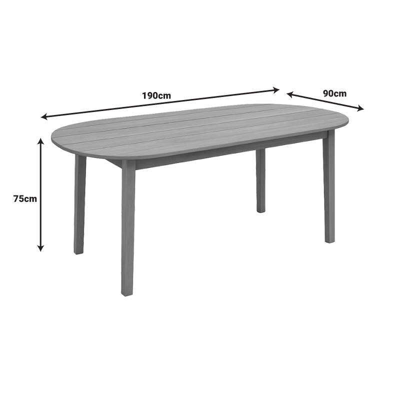 Masa Skyl Boho, Pako World, Lemn de tec, Natural, 190x90x75 cm - 1 | YEO