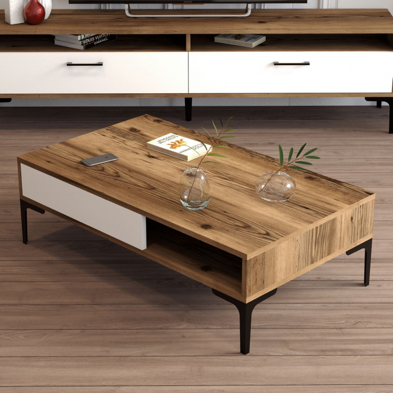 Masuta de Cafea Istanbul - Walnut, Alb - 1 | YEO