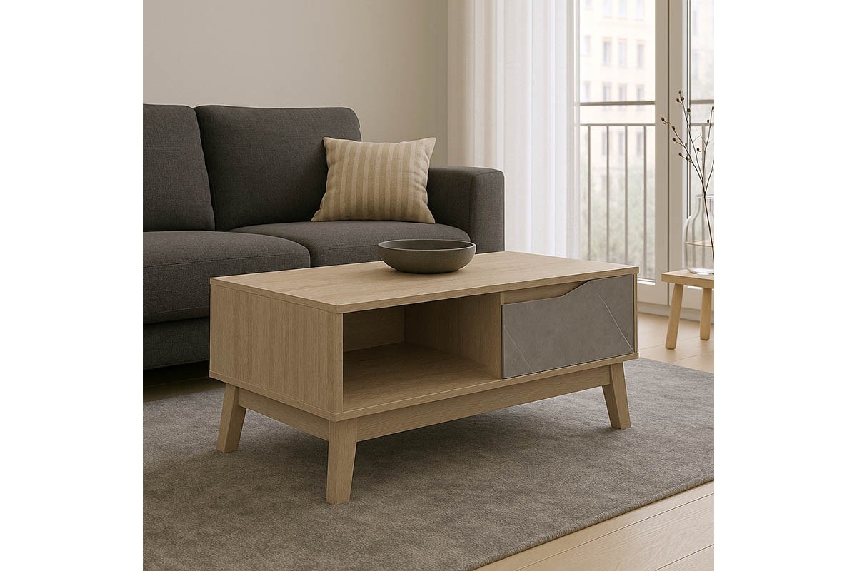 Masuta de Cafea Judas Sonoma Bej marmura90x45x38.5 cm