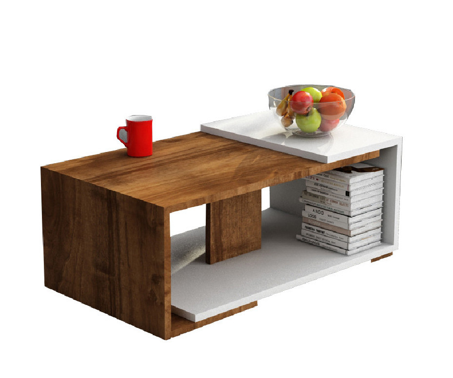 Masuta de Cafea Modern - Alb, Walnut - 1 | YEO