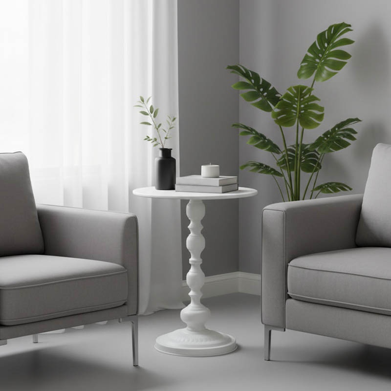 Masuta laterala Anesor Crem 40x40x52 cm