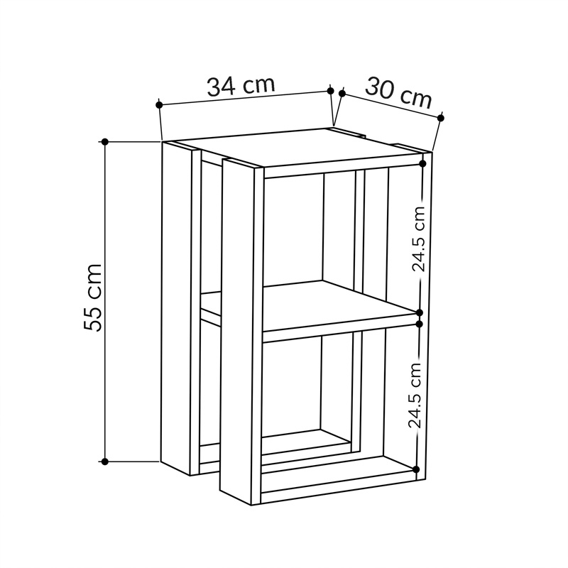 Noptiera Passion melamina culoare antracit 34x30x55 cm