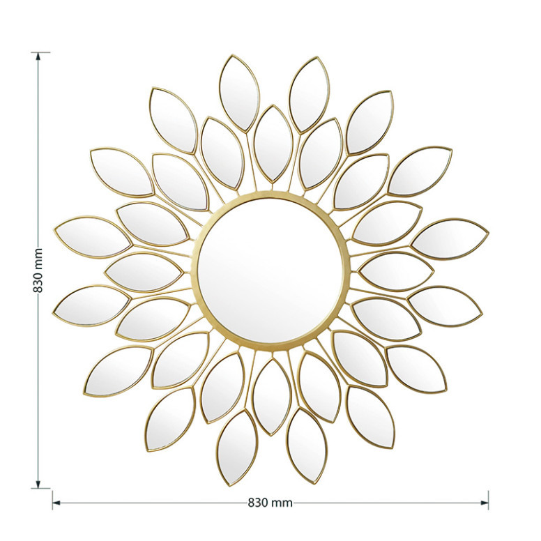 Oglinda de perete Flower 20780 Auriu 83x2.5x83cm - 3 | YEO