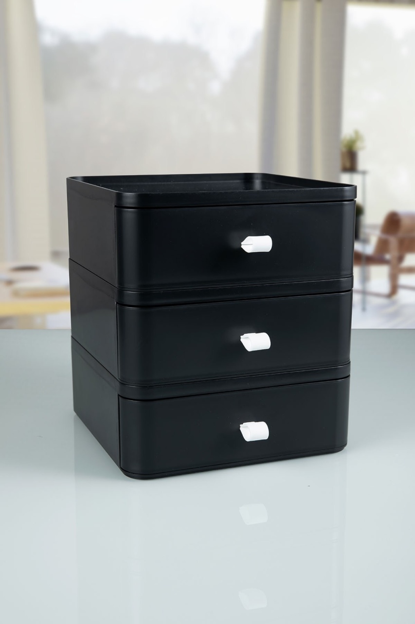 Organizator de machiaj OMS-001 Negru 20x20x22 cm