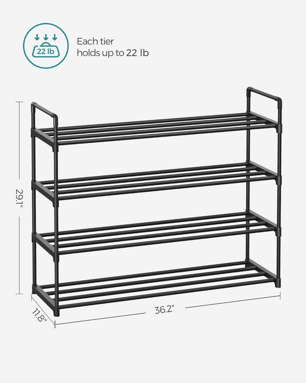 Pantofar Songmics Negru 30x92x74 cm - 2 | YEO