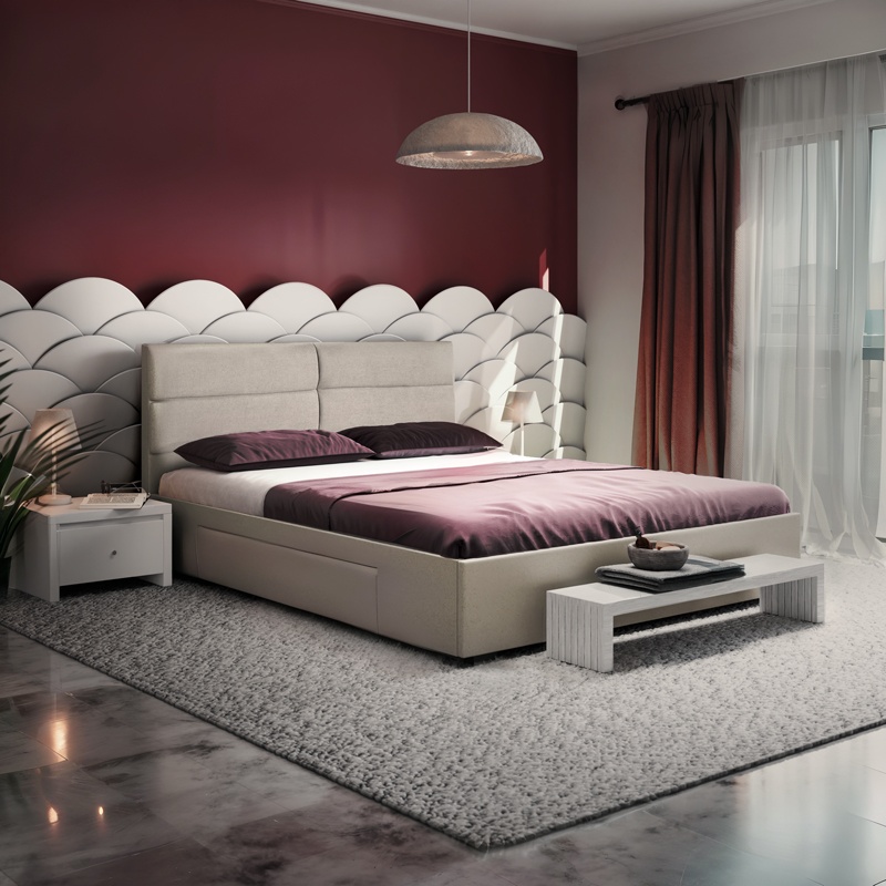 Pat dublu cu sertar depozitare Anay Pako World Gri 160x200x30 cm - 1 | YEO
