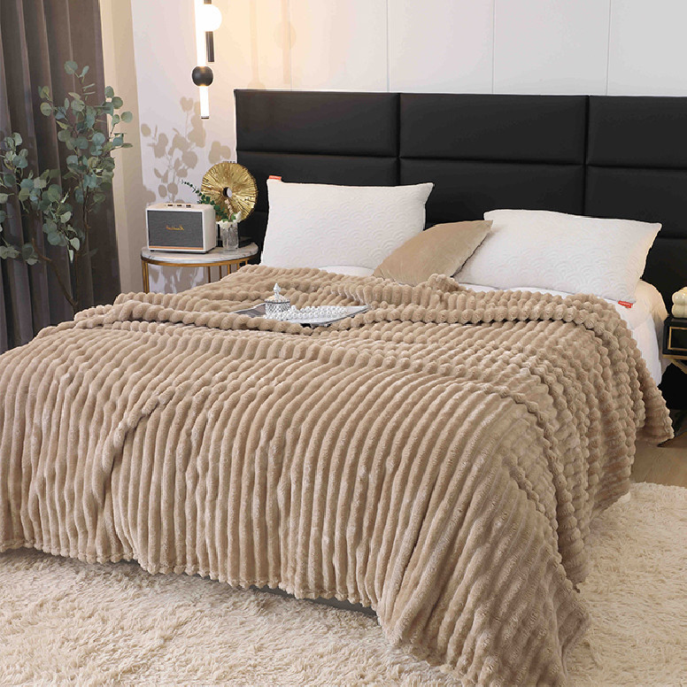 Patura Cocolino Groasa Stripe V4 Mink 200x230 cm