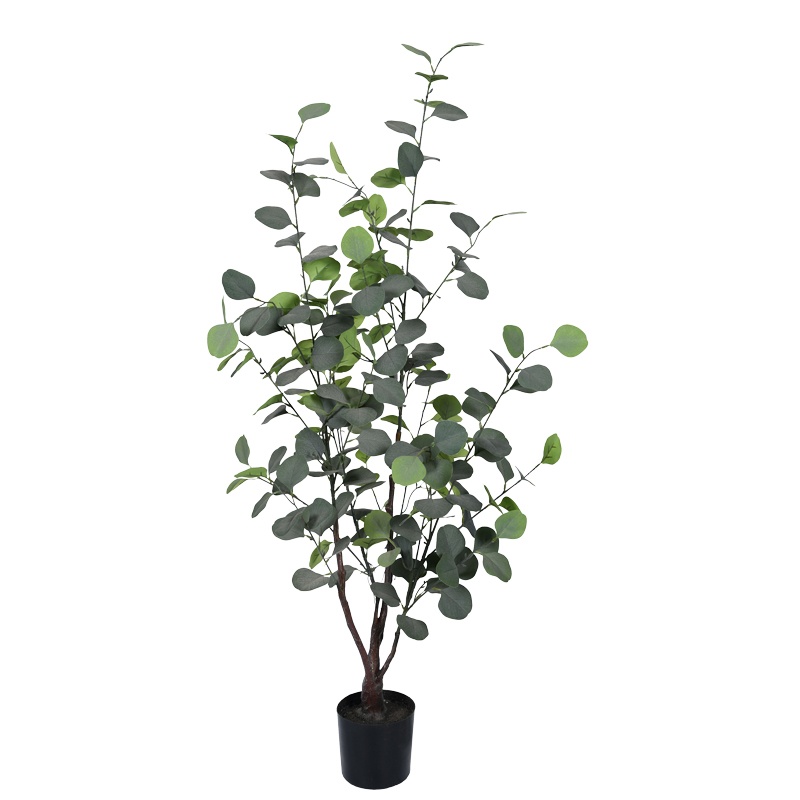 Planta decorativa Eucalyptus in ghiveci verde plastic PP inaltime 120 cm